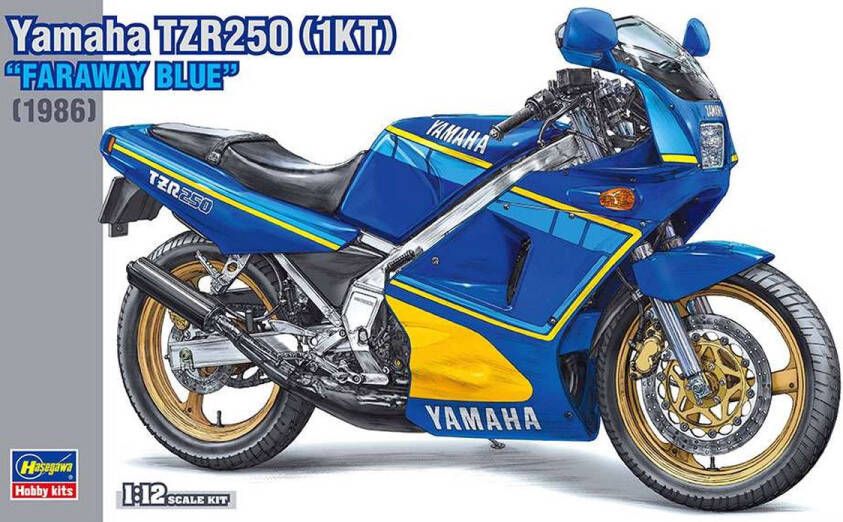 Hasegawa 1:12 21737 Yamaha TZR250 1KT Faraway Blue Motor Plastic Modelbouwpakket