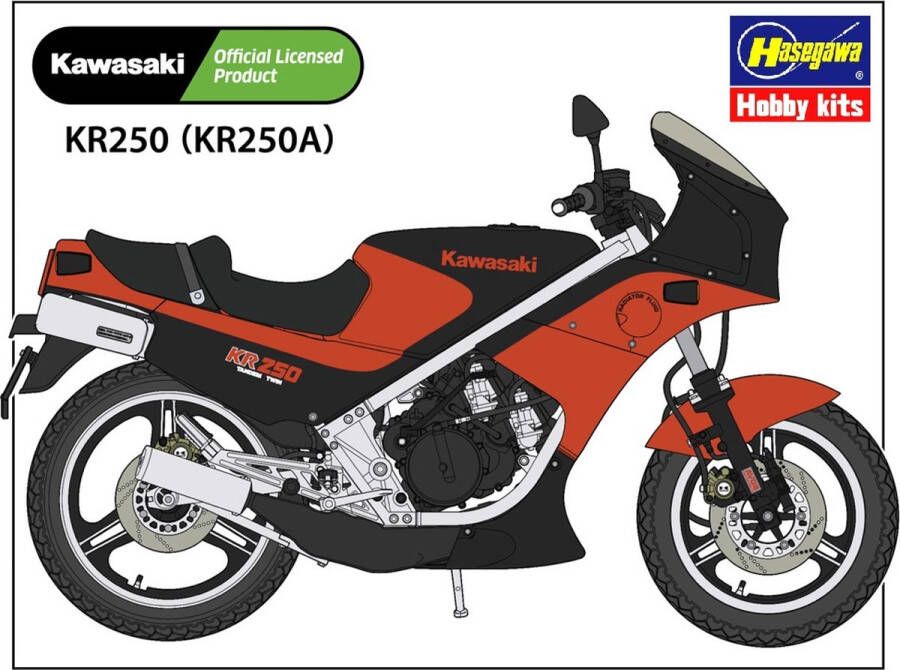 Hasegawa 1:12 21740 Kawasaki KR250 (KR250A) Motor Plastic kit