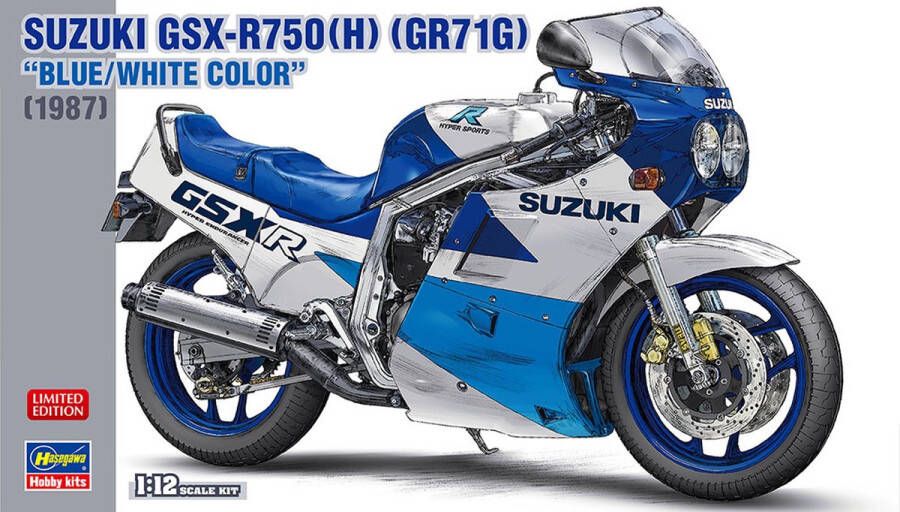 Hasegawa 1:12 21746 Suzuki GSX-R750 H GR71G Blue White Plastic kit