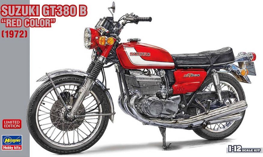 Hasegawa 1:12 21756 Suzuki GT380 B Red Color 1972 Plastic Modelbouwpakket