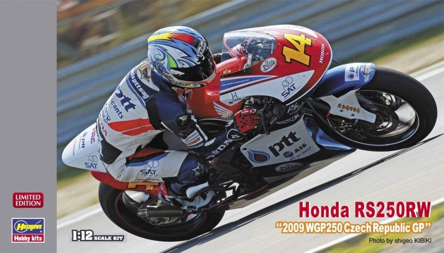 Hasegawa 1:12 21757 Honda RS250RW 2009 WGP250 Czech Republic GP Race Motorfiets Plastic Modelbouwpakket