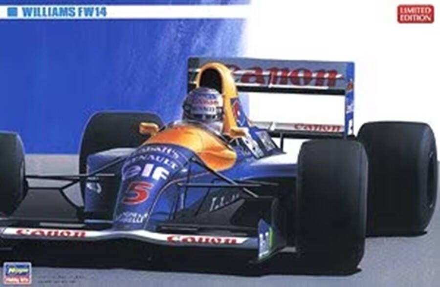Hasegawa 1:24 20346 Williams FW14 Limited Edition Formula 1 Race Auto Plastic Modelbouwpakket
