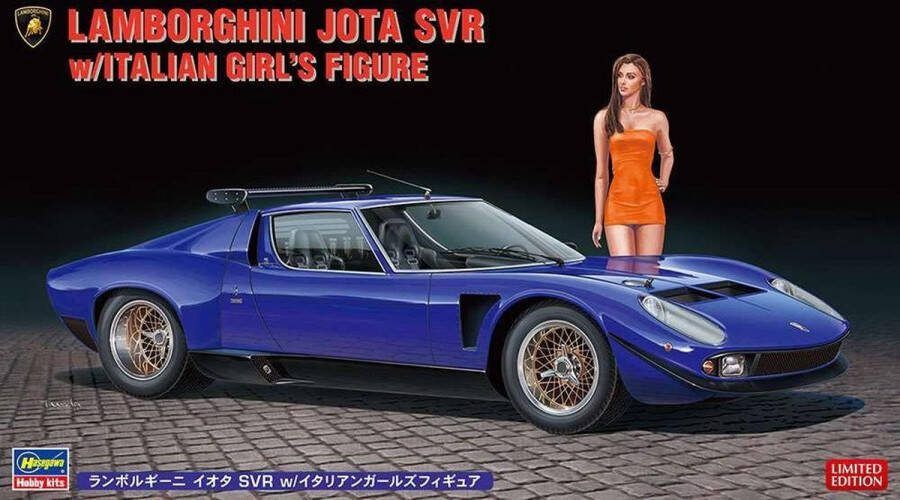 Hasegawa 1:24 20472 Lamborghini Jota SVR with Lady Figure Plastic Modelbouwpakket
