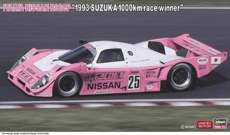 Hasegawa 1:24 20474 Italya Nissan R92CP 1993 Suzuka Plastic Modelbouwpakket