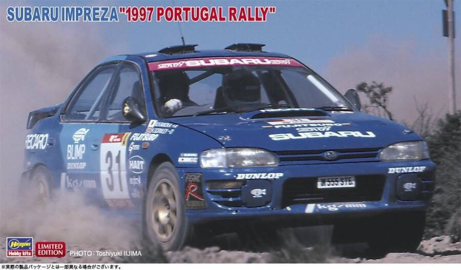 Hasegawa 1:24 20483 Subaru Impreza 1997 Portugal Rally Car Plastic Modelbouwpakket