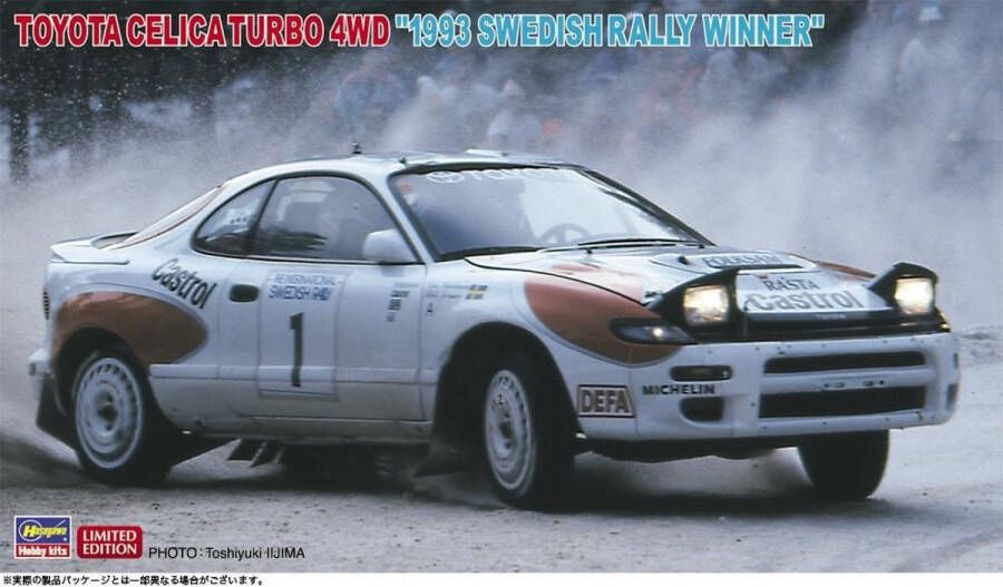 Hasegawa 1:24 20484 Toyota Celica Turbo 4WD 1993 Swedish Car Plastic Modelbouwpakket