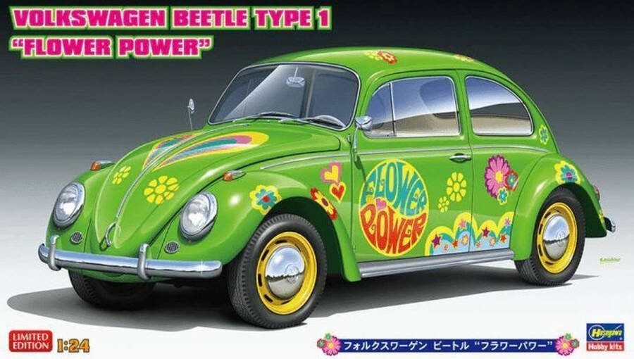 Hasegawa 1:24 20488 Volkswagen Käfer Car TYP1 Flower Power Plastic Modelbouwpakket