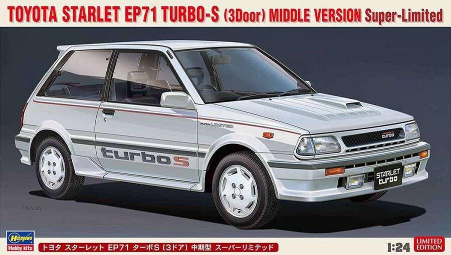Hasegawa 1:24 20508 (21132) Toyota Starlet EP71 Turbo 3 door Mid. Version Plastic Modelbouwpakket