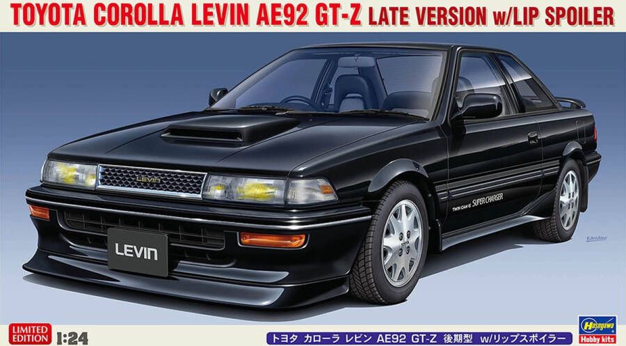 Hasegawa 1:24 20655 Toyota Corolla Levin AE92 GT-Z Late Version w Lip Spoiler Plastic Modelbouwpakket