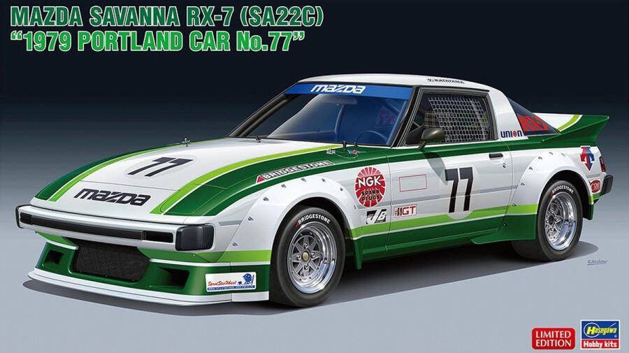 Hasegawa 1:24 20661 Mazda Savanna RX-7 (SA22C) 1979 Portland Car No.77 Plastic Modelbouwpakket