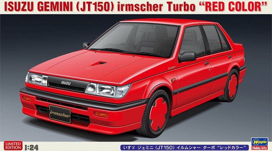 Hasegawa 1:24 20664 Isuzu Gemini (JT150) Irmscher Turbo Red Color Plastic Modelbouwpakket