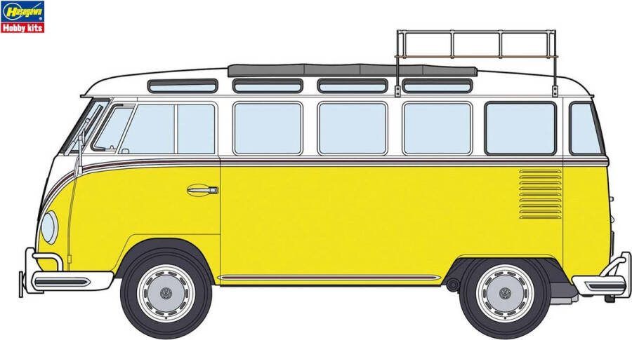 Hasegawa 1:24 20689 Volkswagen Type 2 Micro Bus met Dakrek Plastic Modelbouwpakket