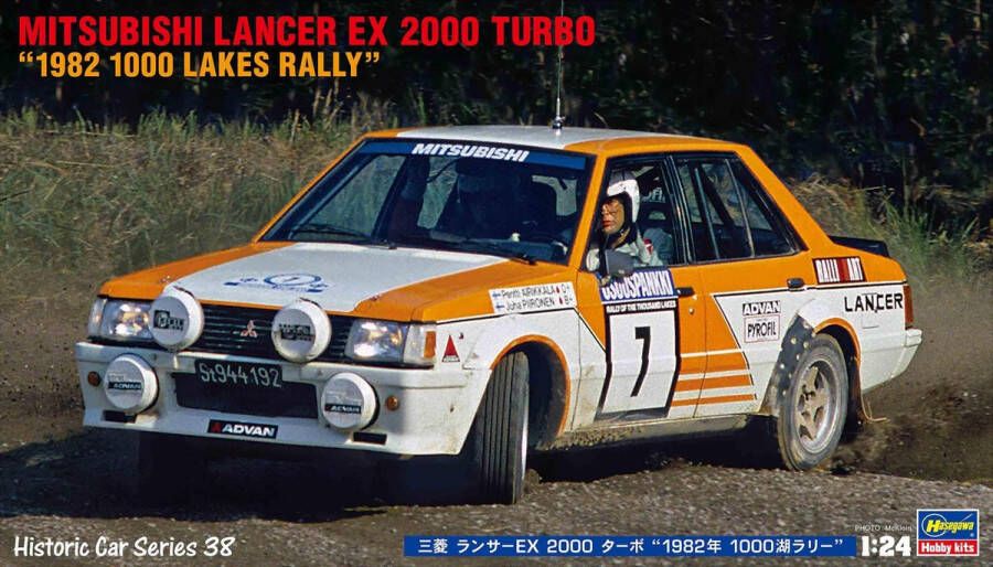 Hasegawa 1:24 21138 Mitsubishi Lancer 2000 Turbo 1000 Lakes HC38 Plastic Modelbouwpakket