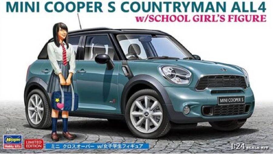 Hasegawa 1:24 52359 MINI Cooper Countryman All-4 met Figuur Plastic Modelbouwpakket