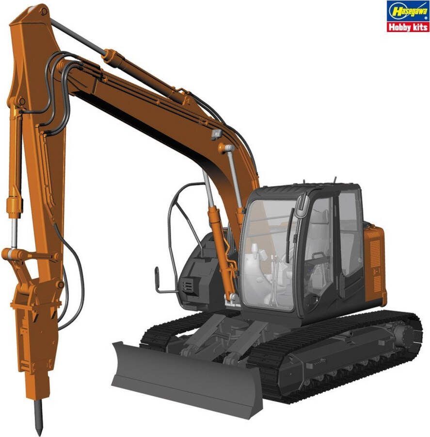 Hasegawa 1:35 66109 Hitachi Construction Machinery Graafmachine Zaxis 135US hydraulische breker Plastic Modelbouwpakket