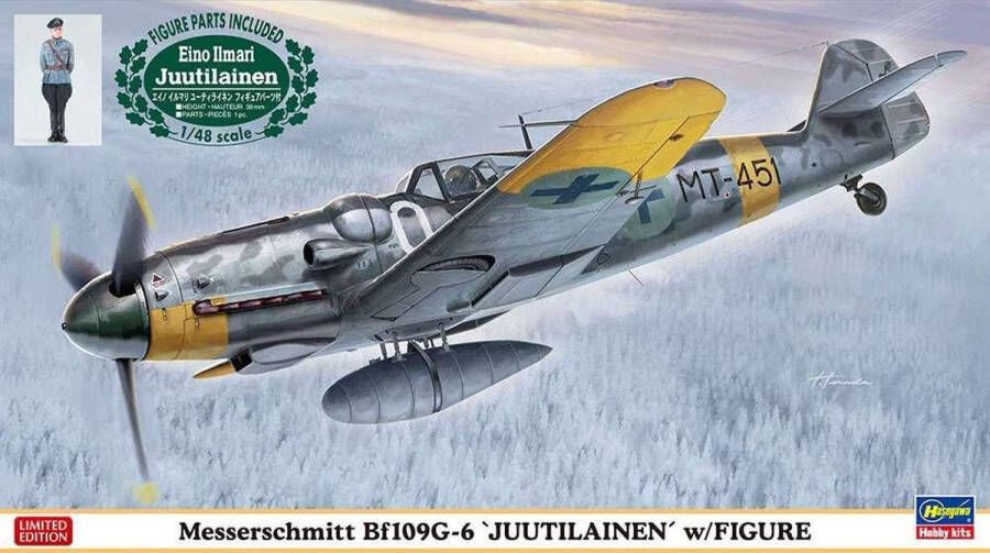 Hasegawa 1:48 07494 Messerschmitt BF109G-6 Juutilanen with Figure Plastic kit