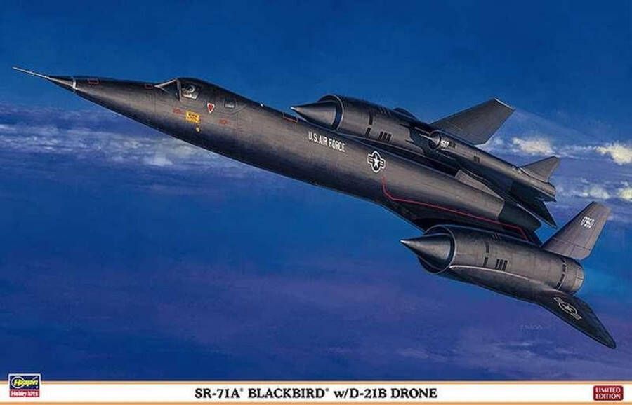 Hasegawa 1:72 02041 SR-71A Blackbird with D-21B Drone Plastic Modelbouwpakket