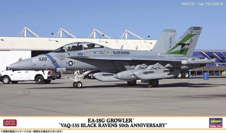 Hasegawa 1:72 02351 EA-18G Growler VAQ-135 Black Ravens Plastic Modelbouwpakket