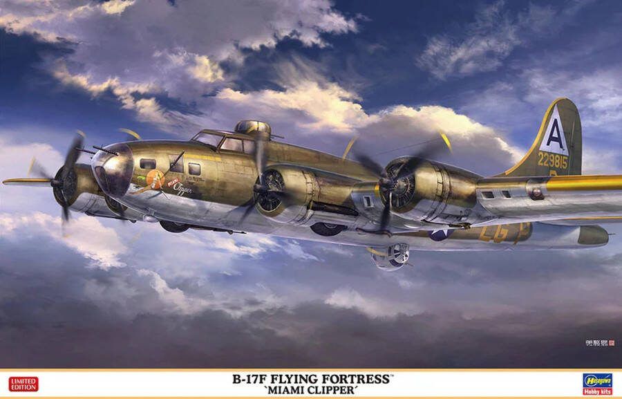 Hasegawa 1:72 02462 B-17F Flying Fortress `Miami Clipper´ Limited Edition Plastic Modelbouwpakket
