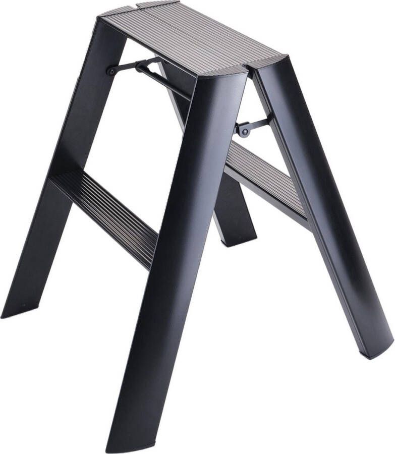 Hasegawa Design Trapladder Zwart 2-staps Lucano ML