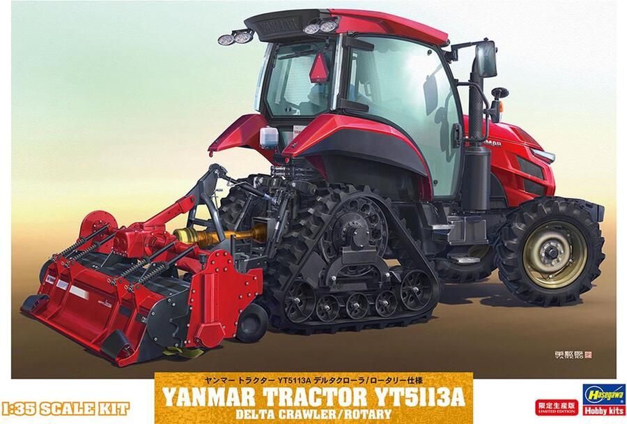 Hasegawa 1:35 66107 Yanmar Tractor YT5113A Vertikutierer Plastic Modelbouwpakket