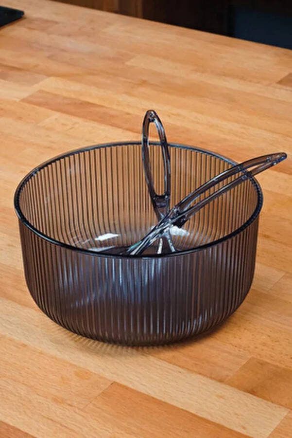 Hasir BK23 Saladeschaal met Saladevork & Lepel Antraciet 23 cm
