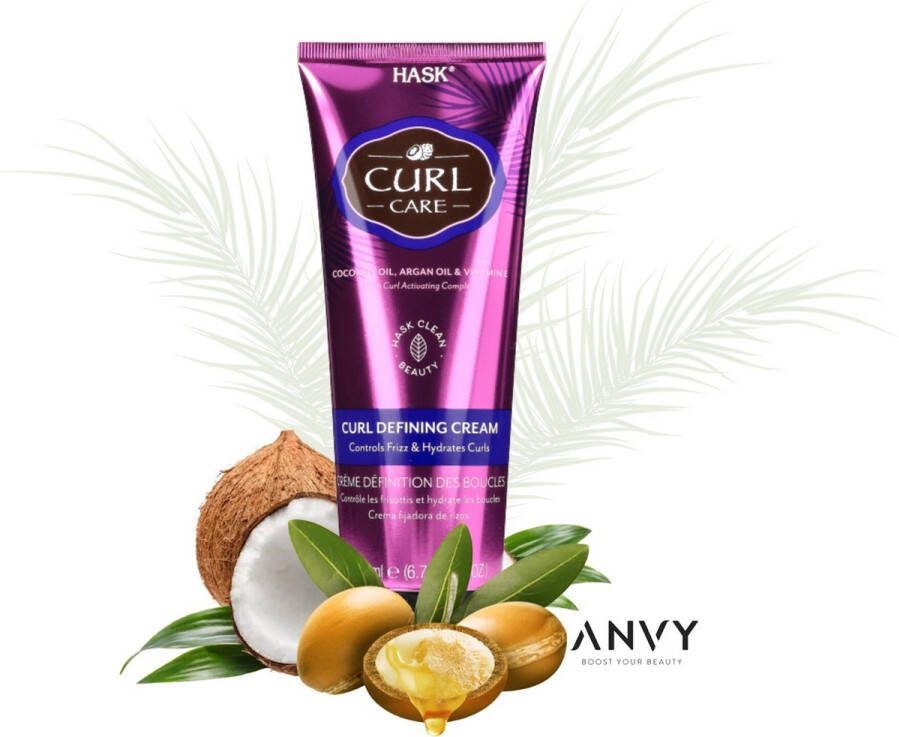 Hask Haarolie Curl Care Curl Defining Cream Vitamine E Haarcreme Voor de perfecte krul