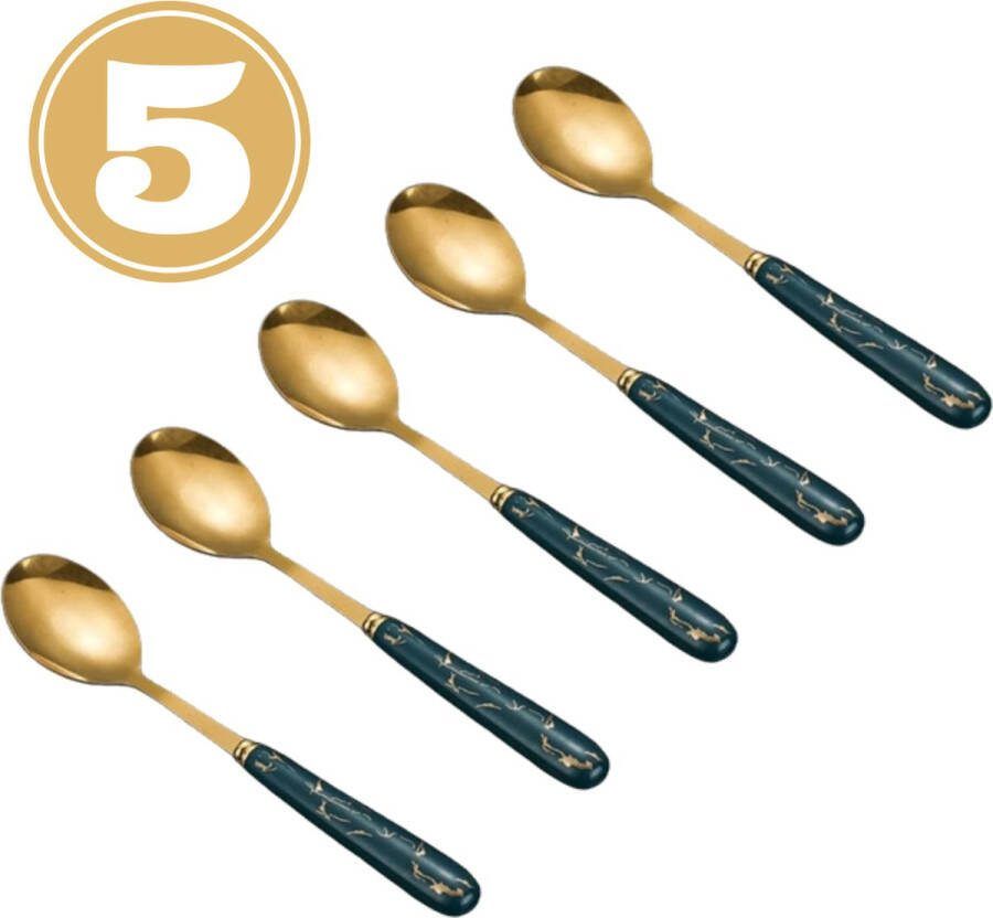 HatchFusion Eierlepeltjes Dessertlepels Kaviaar Lepel Theelepels Set van 5