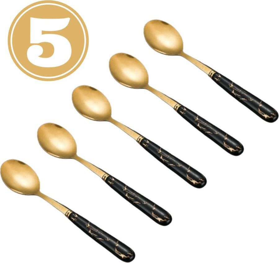 HatchFusion Eierlepeltjes Dessertlepels Kaviaar Lepel Theelepels Set van 5