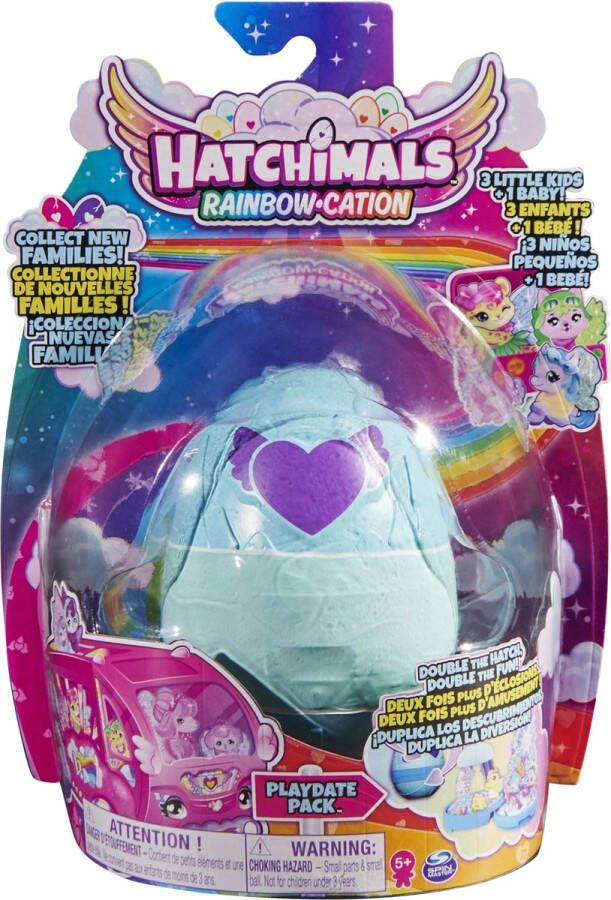Hatchimals CollEGGtibles Rainbow-cation Playdate Pakket eispeelset met 4 personages en 2 accessoires stijl kan verschillen