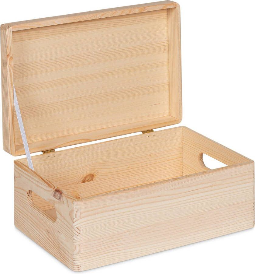 Haudt Houten kist KIM mini mét klepdeksel 30 x 20 x 13 cm naturel
