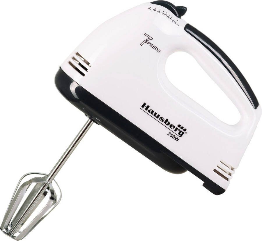 HAUSBERG Mixer Handmixer 250W Staafmixer Zwart Wit
