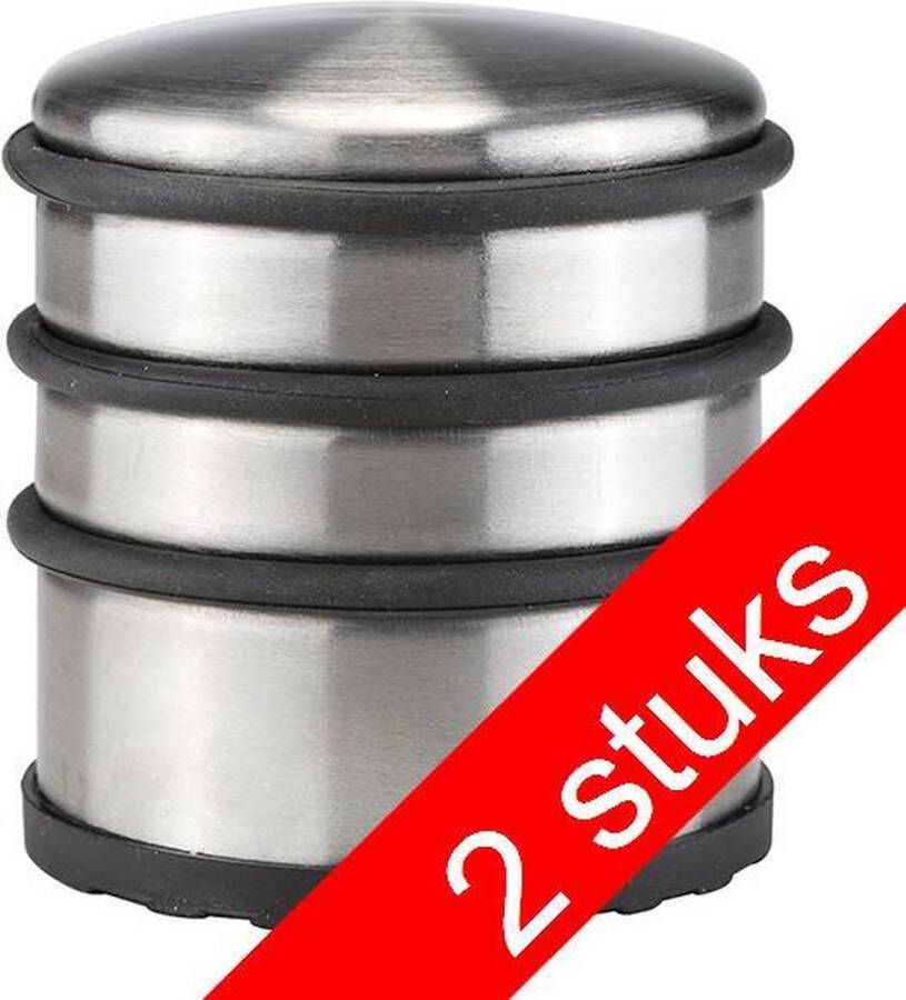 Haush alt 16577 2 stuks Deurstopper RVS 7 x 7 cm