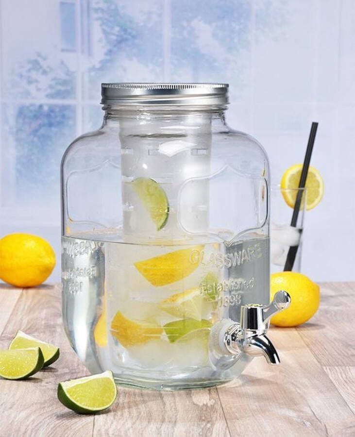 Haushalt 13084 Drankdispenser met kraantje glas 4 liter