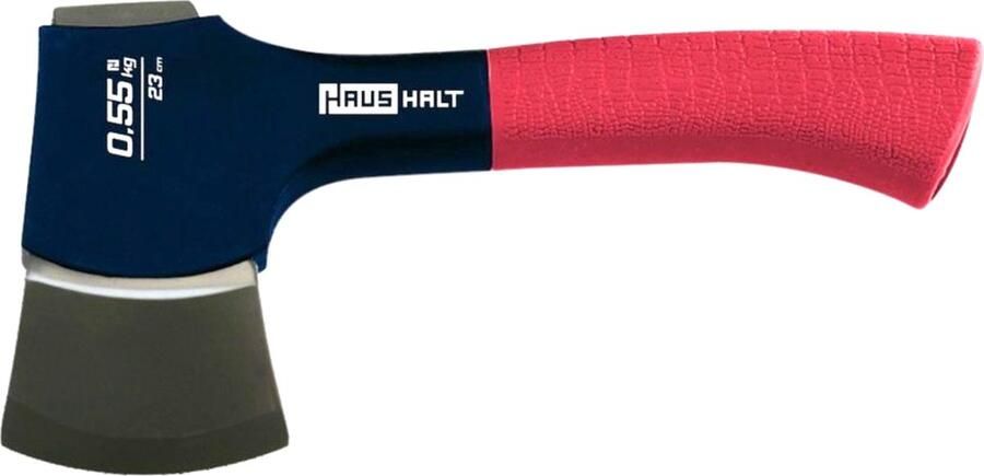 Haushalt HUISHOUDELIJKE BIJL HH-427A 230 mm 0 55 kg bijl blauw roestvrijstalen kop met antislip rubberen handvat in rood ( 000051405551 )