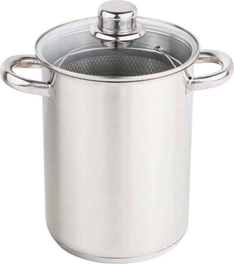 Haushalt International Haushalt RVS Aspergepan met Glazen Deksel 21 cm 4 Liter
