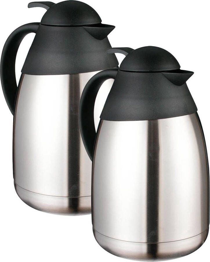 Haushaltshelden Haushalt Thermoskan 2x 1.5L dubbelwandig RVS mat koffie thee