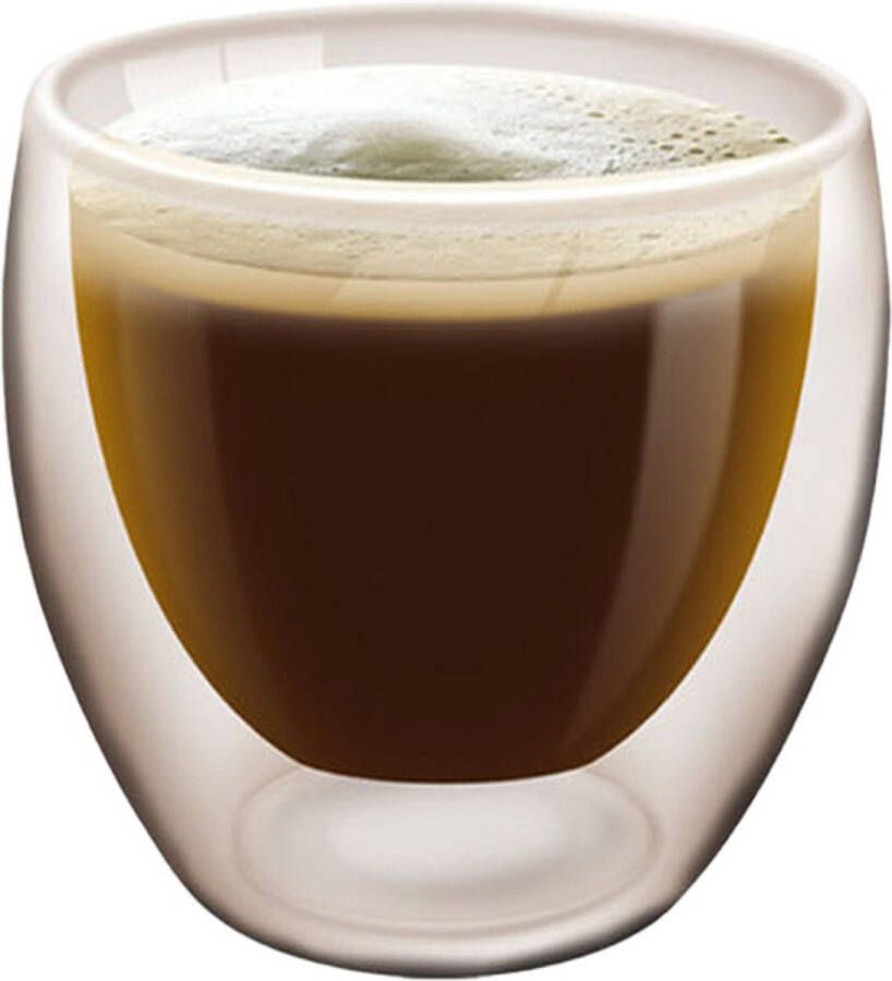 Haushalt shelden koffieglas theeglas dubbelwandig 1x lungo glas 200 ml Koffie- en theeglazen