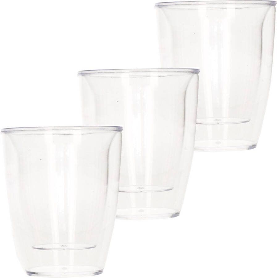 Haushalt Koffieglazen theeglazen 12x dubbelwandig transparant glas 180 ml Koffie- en theeglazen
