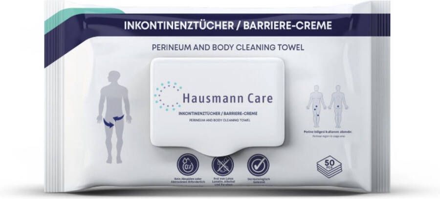 Hausmann Care Body Cleaning Wipes with Barriere Creme-Lichaamsreinigingsdoekjes met Barriere Creme