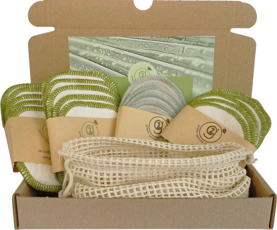 Hauti Organic | 16 stuks wasbare watenschijfjes | herbruikbare wattenschijfjes | duurzaam | recycle |recyclebaar | watjes watten bamboo pads | bamboe pads | make up remover | zero waste product