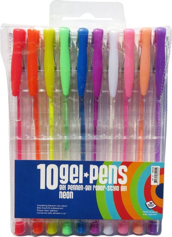 Haza Original 10 stuks neon gekleurde gelpennen Speelgoed viltstiften