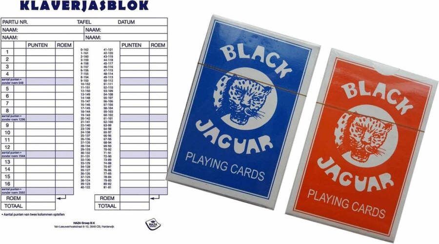 Haza 1x Scoreblokken Klaverjassen 50 vellen met speelkaarten Kaartspellen Familiespelletjes Klaverjassen score notitieblok