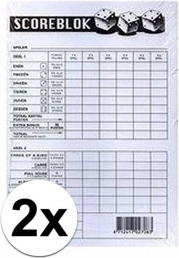 Haza 2x Scoreblok Yahtzee