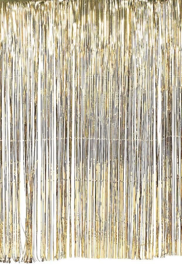 Haza original Deur gordijn franje folie goud hoog 200 x 100cm