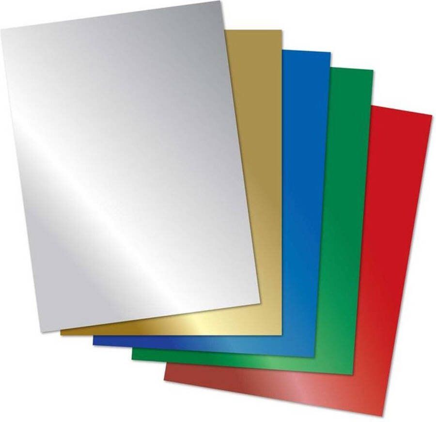 Haza Spiegel karton 50 vellen A4 metallic Reflecterend Karton Glanzend Karton Spiegel Papier Metallic Karton Spiegelend Knutselkarton Glanspapier Reflecterend Knutselpapier