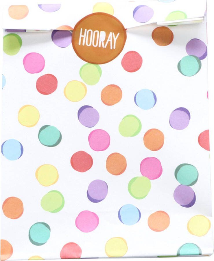 Haza Uitdeelzakjes festive colors met stickers 6st Kaart a 6 stuk 10 stuks