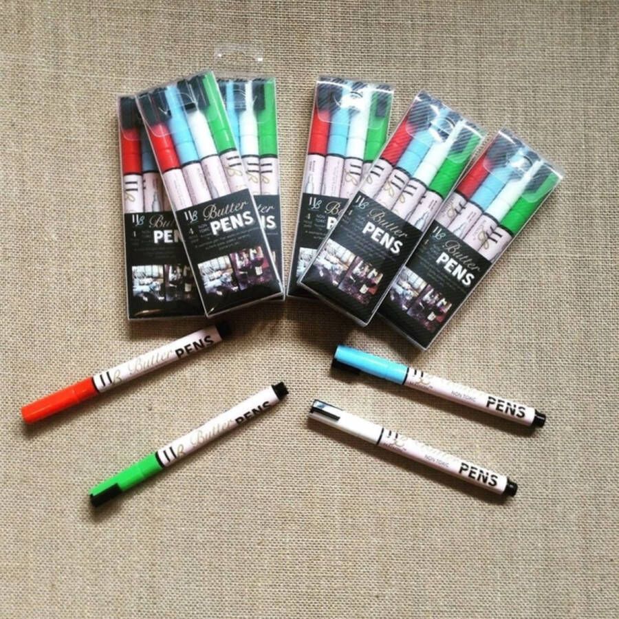 .Hb Butter Pen Porselein pennen set a 4 kleuren