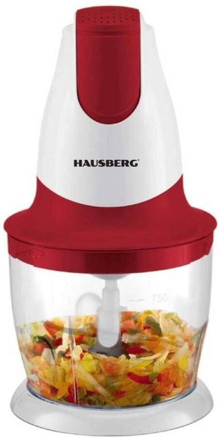 HAUSBERG Hakmolen Food Chopper Elektrisch Mini Chopper 300W 0.75 Liter Kom