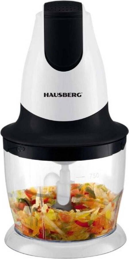 HAUSBERG Hakmolen Food Chopper Elektrisch Mini Chopper 300W 0.75 Liter Kom